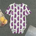 Cartoon Eggplant Pattern Print Men's Bodysuit