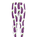 Cartoon Eggplant Pattern Print Men's Leggings