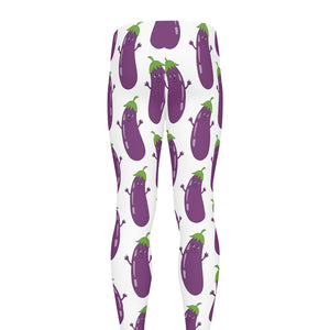 Cartoon Eggplant Pattern Print Men's leggings