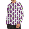 Cartoon Eggplant Pattern Print Men's Long Sleeve Rash Guard