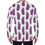 Cartoon Eggplant Pattern Print Men's Long Sleeve T-Shirt