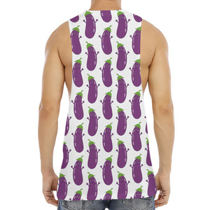 Cartoon Eggplant Pattern Print Men's Muscle Tank Top