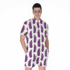 Cartoon Eggplant Pattern Print Men's Rompers