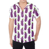 Cartoon Eggplant Pattern Print Men's Shirt