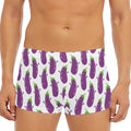 Cartoon Eggplant Pattern Print Men's Short Boxer Briefs