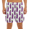 Cartoon Eggplant Pattern Print Men's Split Running Shorts