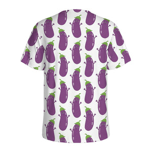 Cartoon Eggplant Pattern Print Men's Sports T-Shirt