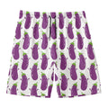 Cartoon Eggplant Pattern Print Men's Swim Trunks