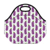 Cartoon Eggplant Pattern Print Neoprene Lunch Bag