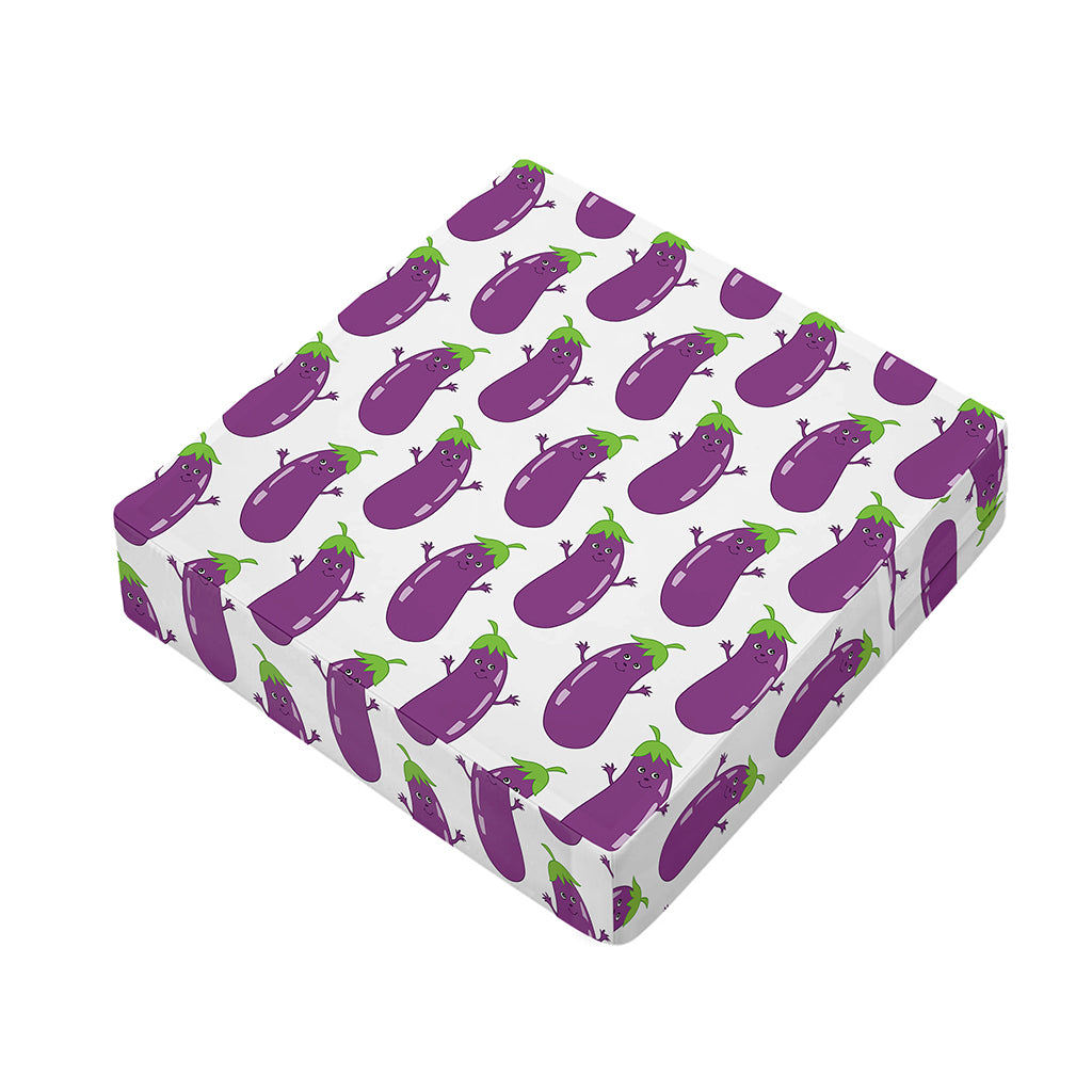 Cartoon Eggplant Pattern Print Outdoor Seat Cushion Cover