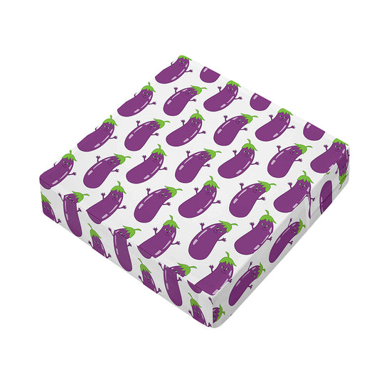 Cartoon Eggplant Pattern Print Outdoor Seat Cushion Cover