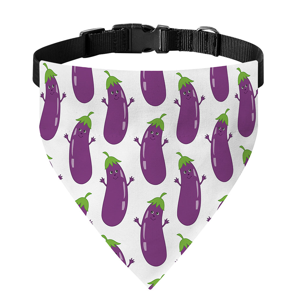 Cartoon Eggplant Pattern Print Over The Collar Dog Bandana