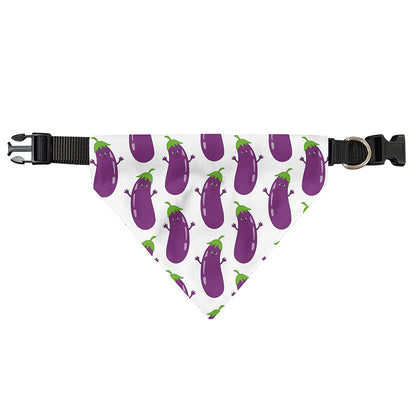 Cartoon Eggplant Pattern Print Over The Collar Dog Bandana