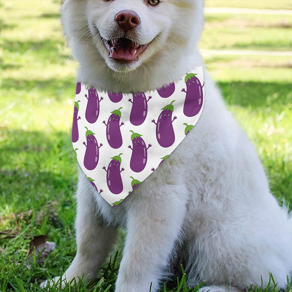 Cartoon Eggplant Pattern Print Over The Collar Dog Bandana