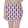 Cartoon Eggplant Pattern Print Pencil Mini Skirt