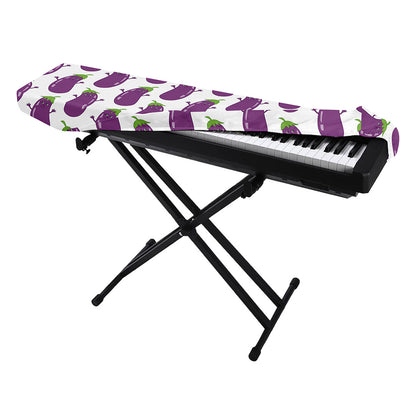 Cartoon Eggplant Pattern Print Piano Keyboard Cover