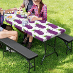Cartoon Eggplant Pattern Print Picnic Table Cover