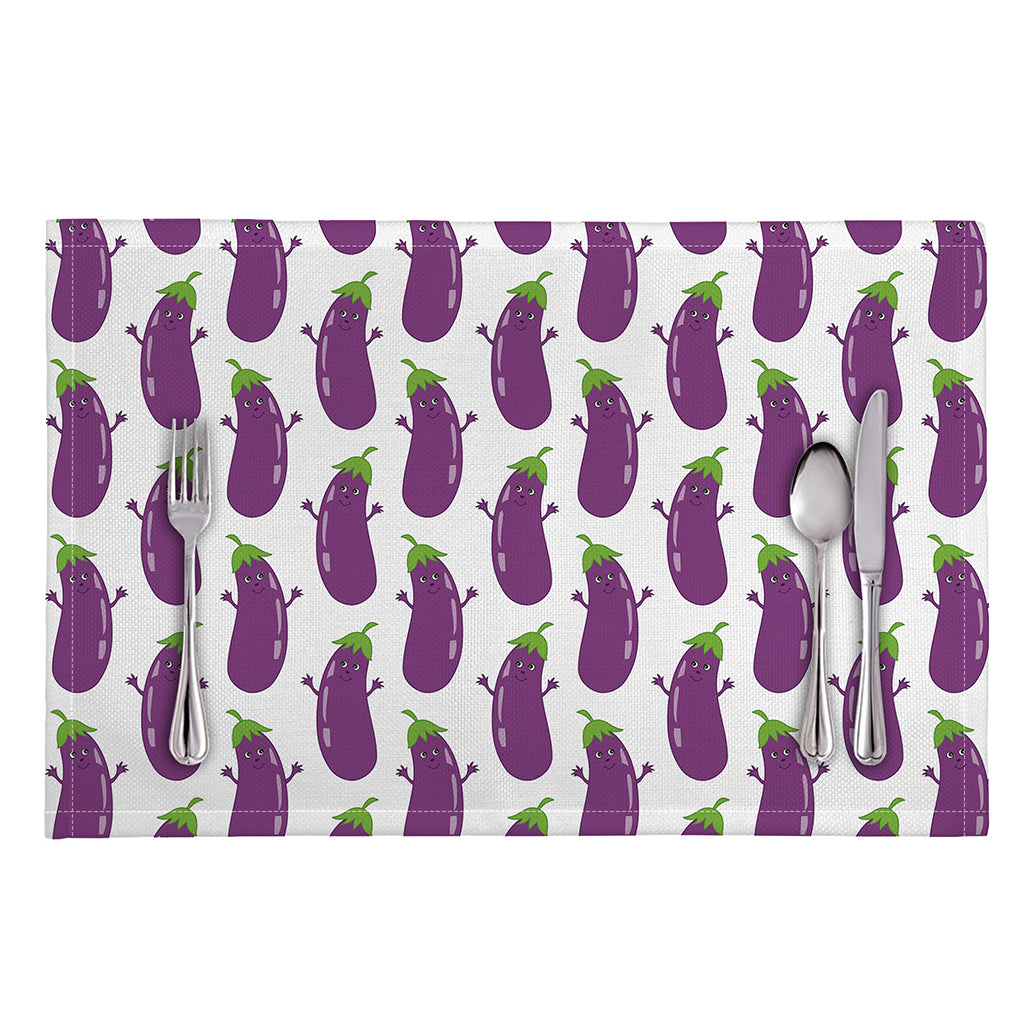 Cartoon Eggplant Pattern Print Placemat