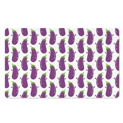 Cartoon Eggplant Pattern Print Polyester Doormat