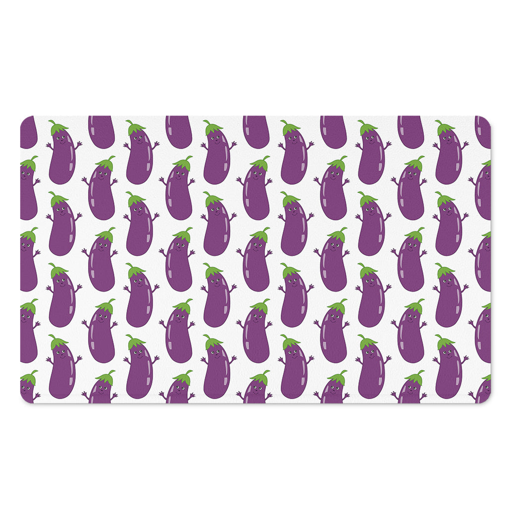 Cartoon Eggplant Pattern Print Polyester Doormat