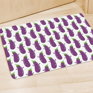 Cartoon Eggplant Pattern Print Polyester Doormat