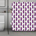 Cartoon Eggplant Pattern Print Polyester Shower Curtain