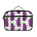Cartoon Eggplant Pattern Print Portable Lunch Bag
