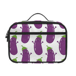 Cartoon Eggplant Pattern Print Portable Lunch Bag