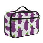 Cartoon Eggplant Pattern Print Portable Lunch Bag