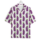 Cartoon Eggplant Pattern Print Rayon Hawaiian Shirt