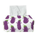 Cartoon Eggplant Pattern Print Rectangle Tissue Box Cover