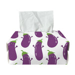 Cartoon Eggplant Pattern Print Rectangle Tissue Box Cover