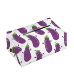 Cartoon Eggplant Pattern Print Rectangle Tissue Box Cover
