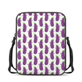 Cartoon Eggplant Pattern Print Rectangular Crossbody Bag