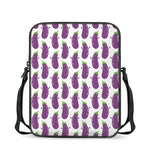 Cartoon Eggplant Pattern Print Rectangular Crossbody Bag