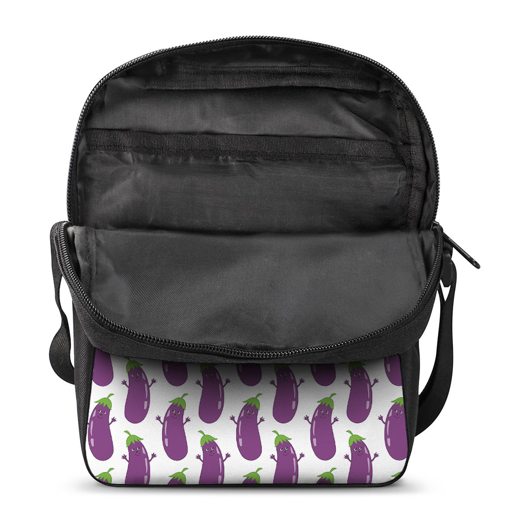 Cartoon Eggplant Pattern Print Rectangular Crossbody Bag