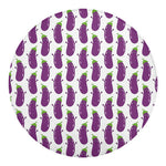Cartoon Eggplant Pattern Print Round Blanket