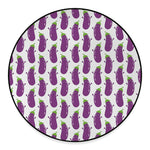 Cartoon Eggplant Pattern Print Round Floor Mat