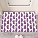 Cartoon Eggplant Pattern Print Rubber Doormat