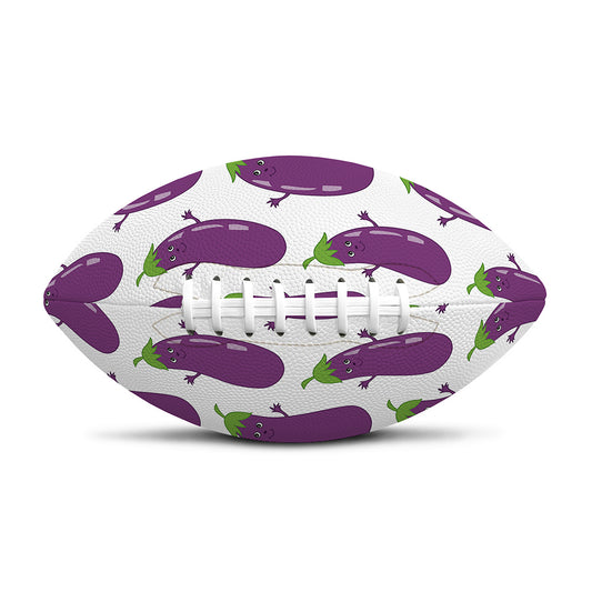 Cartoon Eggplant Pattern Print Rugby Ball