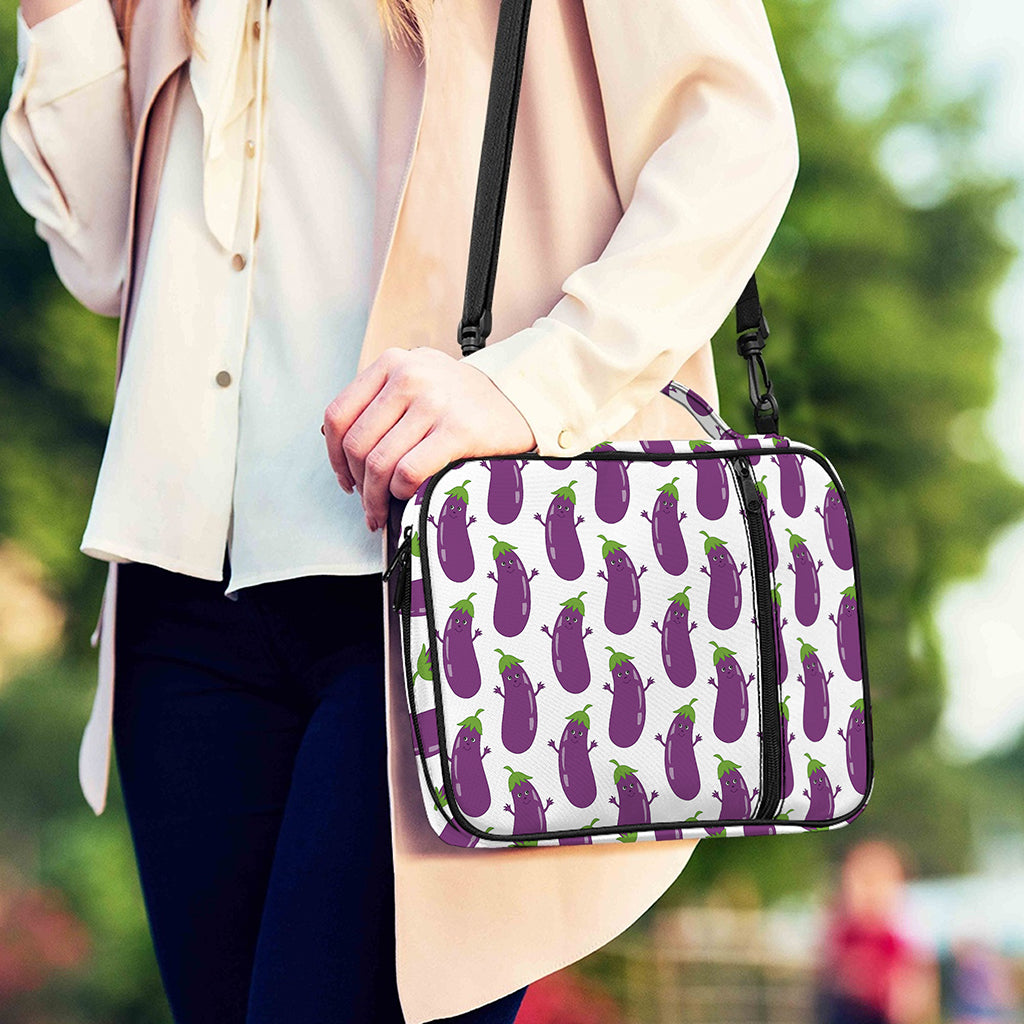 Cartoon Eggplant Pattern Print Shoulder Strap Bible Bag