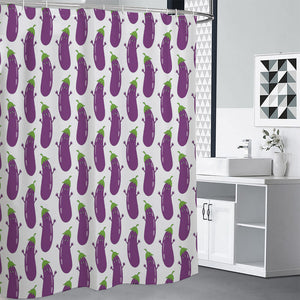 Cartoon Eggplant Pattern Print Shower Curtain