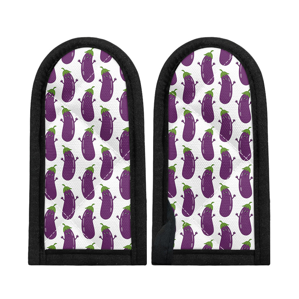 Cartoon Eggplant Pattern Print Skillet Handle Cover