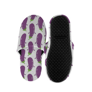 Cartoon Eggplant Pattern Print Slippers