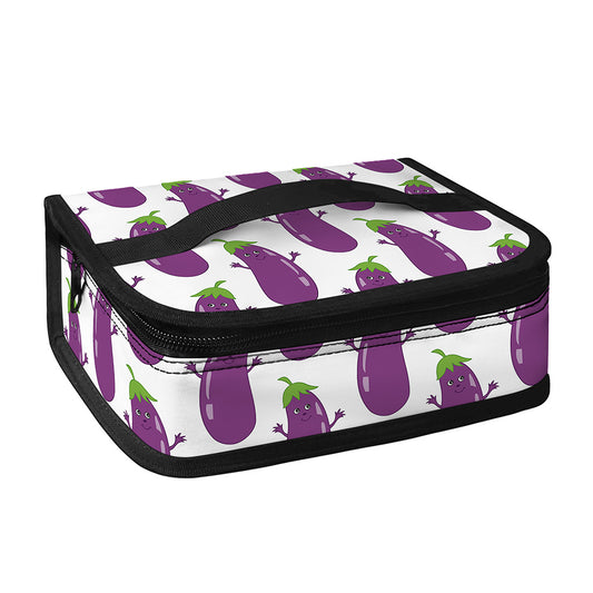 Cartoon Eggplant Pattern Print Small Lunch Bag