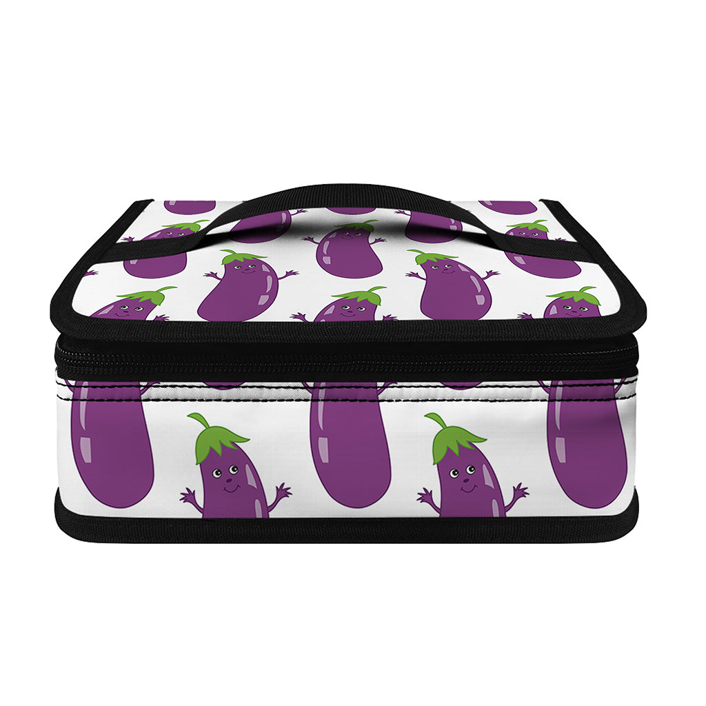 Cartoon Eggplant Pattern Print Small Lunch Bag