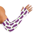Cartoon Eggplant Pattern Print Sun Protection Arm Sleeves