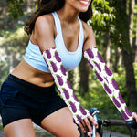Cartoon Eggplant Pattern Print Sun Protection Arm Sleeves