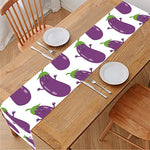 Cartoon Eggplant Pattern Print Table Runner