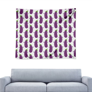 Cartoon Eggplant Pattern Print Tapestry